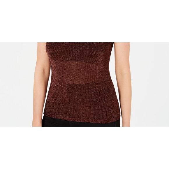 Guess Women's Lurex Halter Top Brown Size Small - Picture 3 of 4